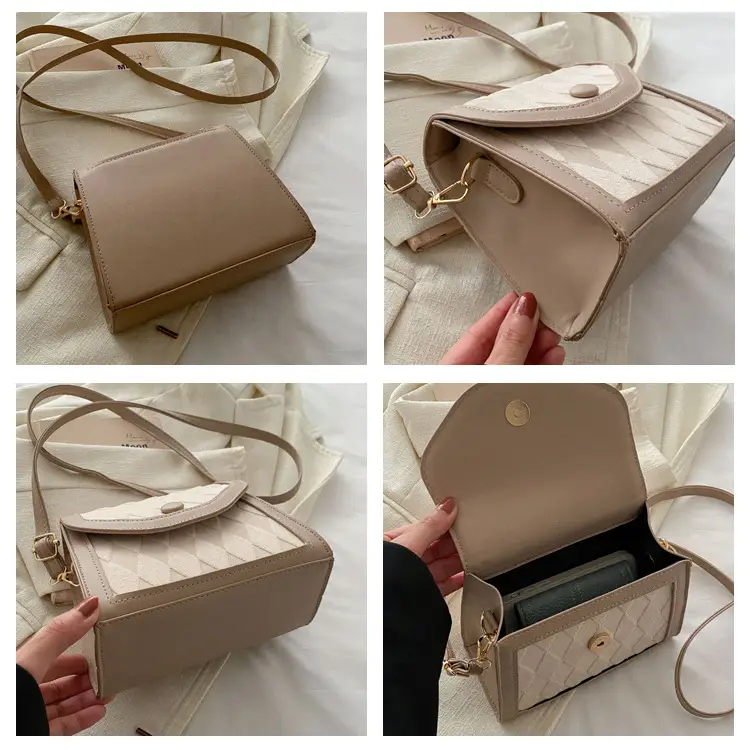 Women's Rhombic Shoulder Bag Black Beige 2024 Spring — feature 9