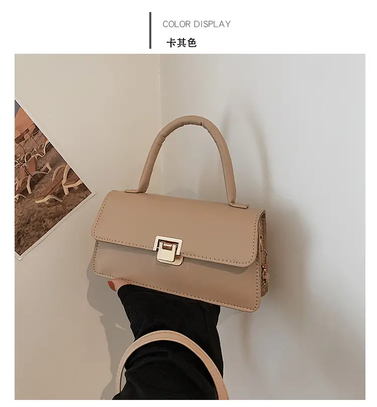 Women's Crossbody Bag Beige Square Lock 2024 — feature 16