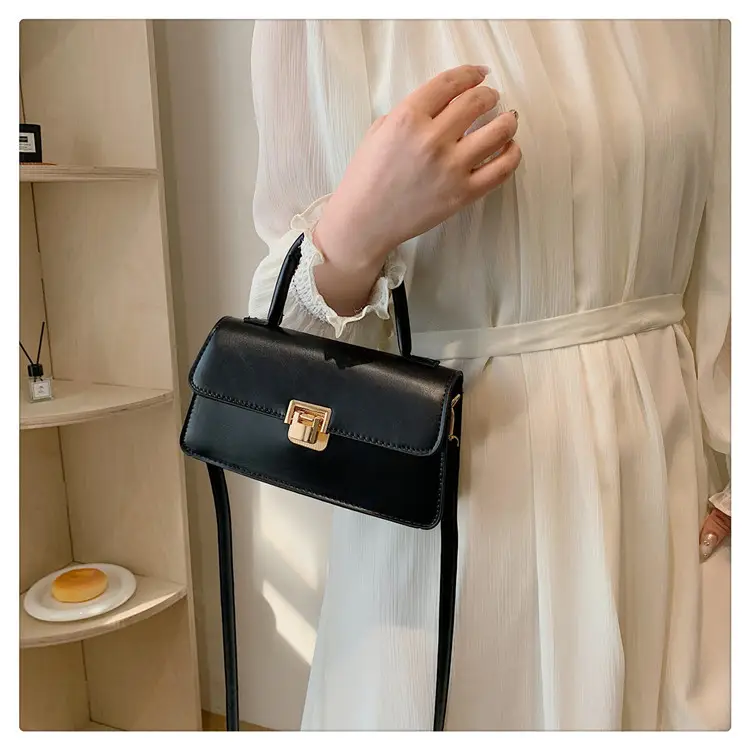 Women's Crossbody Bag Beige Square Lock 2024 — feature 18