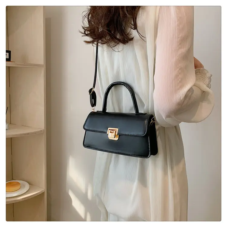 Women's Crossbody Bag Beige Square Lock 2024 — feature 21