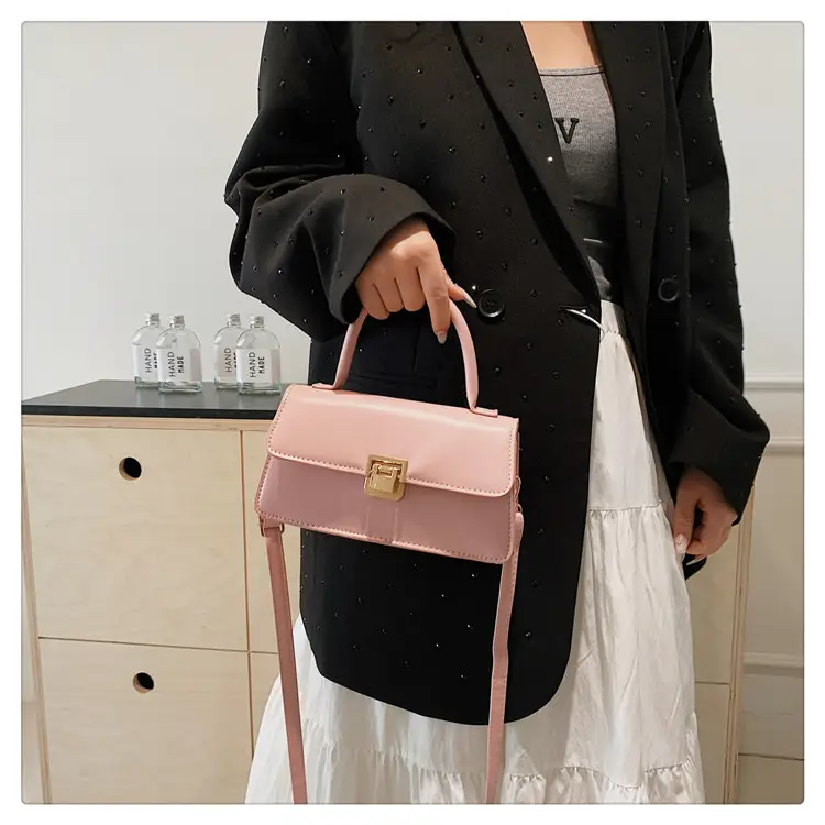 Women's Crossbody Bag Beige Square Lock 2024 — feature 22
