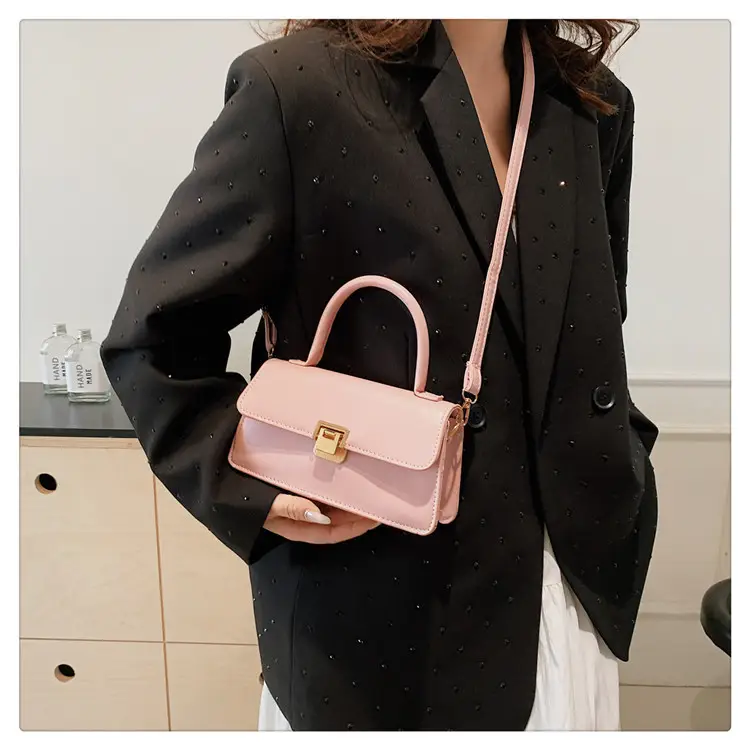 Women's Crossbody Bag Beige Square Lock 2024 — feature 25