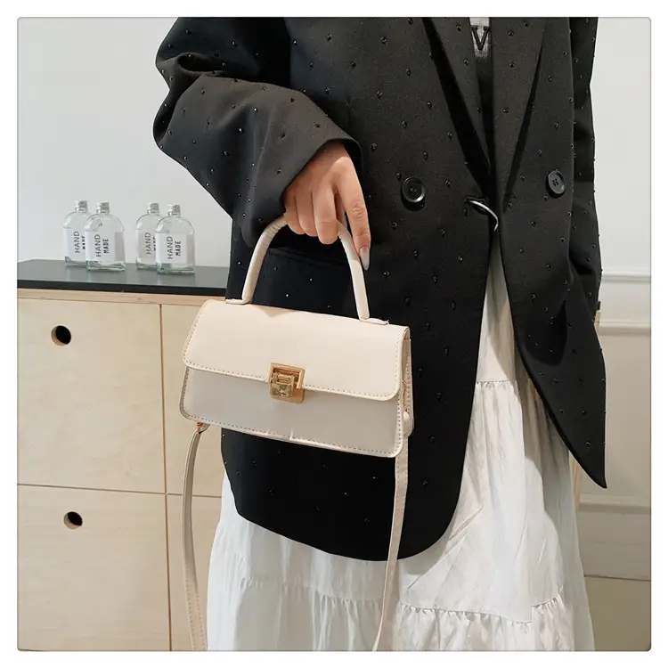 Women's Crossbody Bag Beige Square Lock 2024 — feature 26