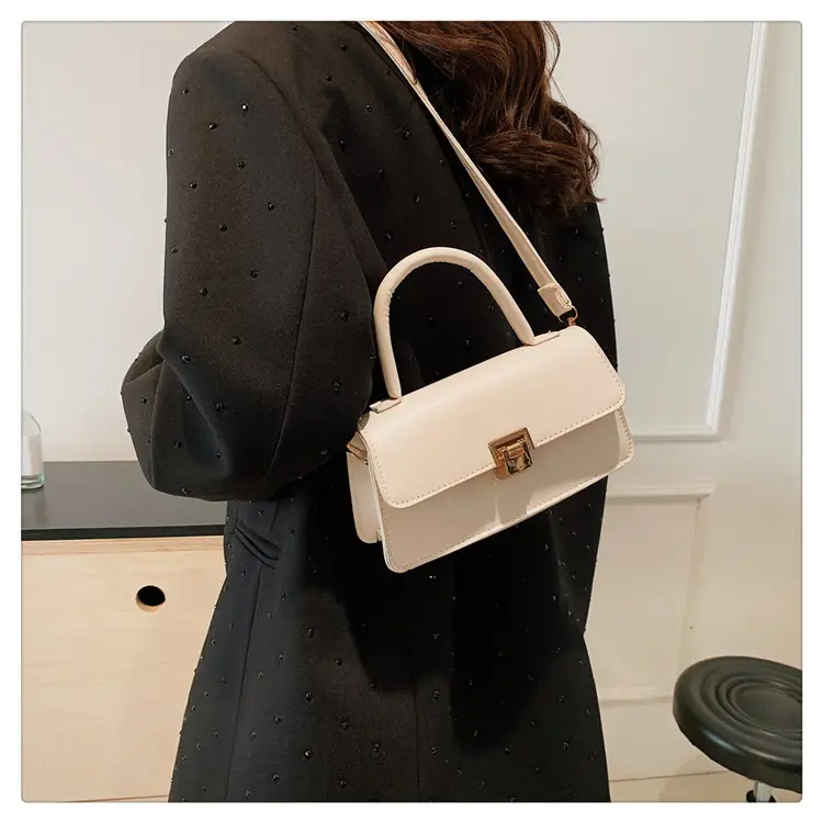 Women's Crossbody Bag Beige Square Lock 2024 — feature 27