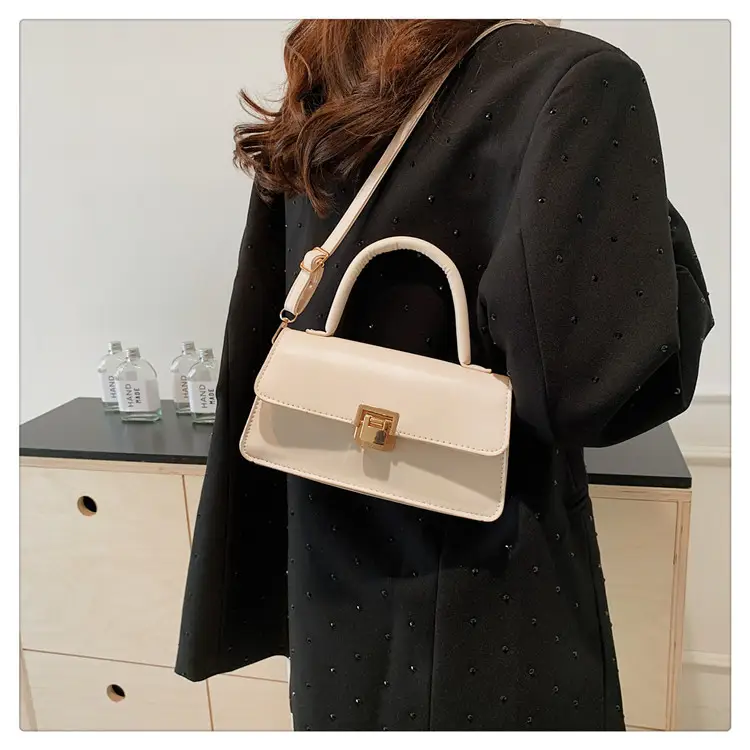 Women's Crossbody Bag Beige Square Lock 2024 — feature 28