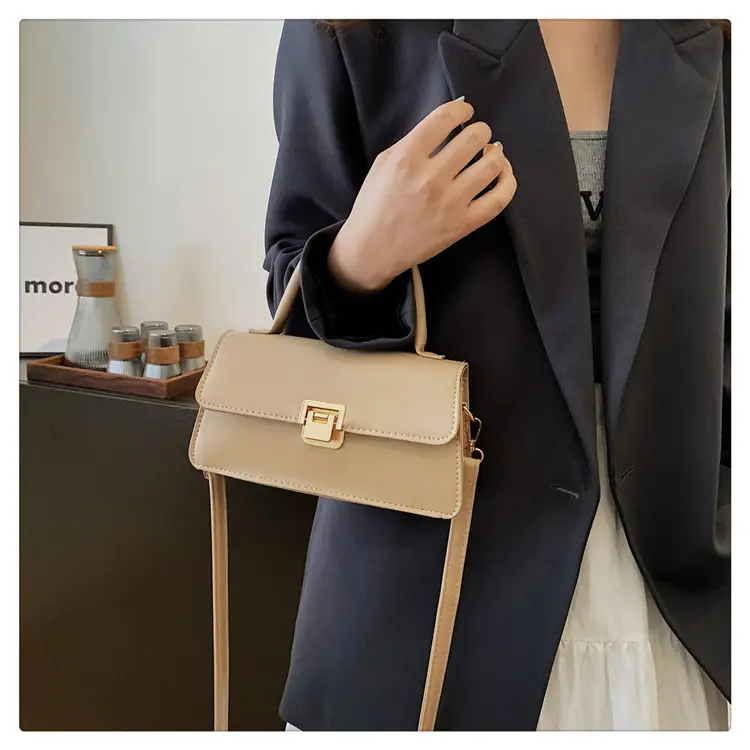 Women's Crossbody Bag Beige Square Lock 2024 — feature 29
