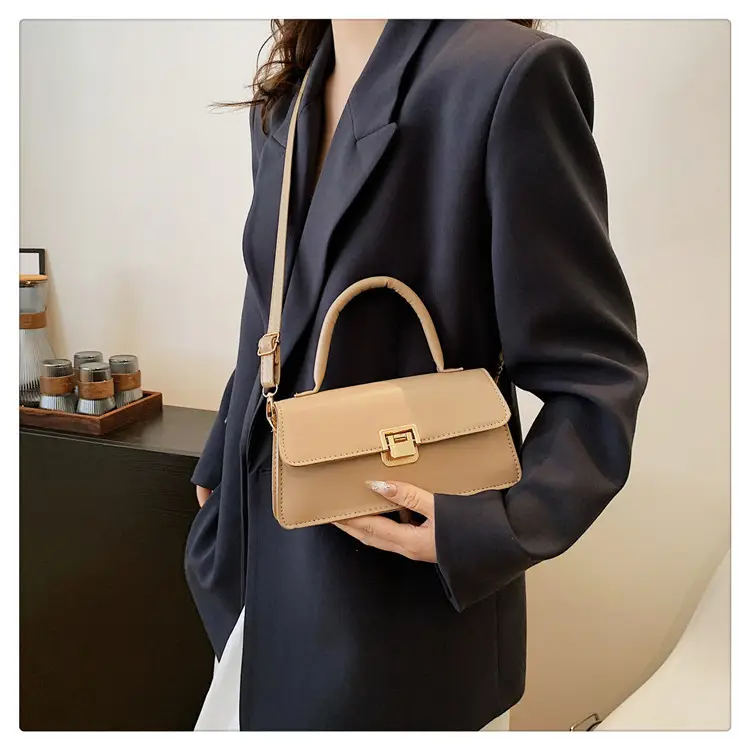 Women's Crossbody Bag Beige Square Lock 2024 — feature 30