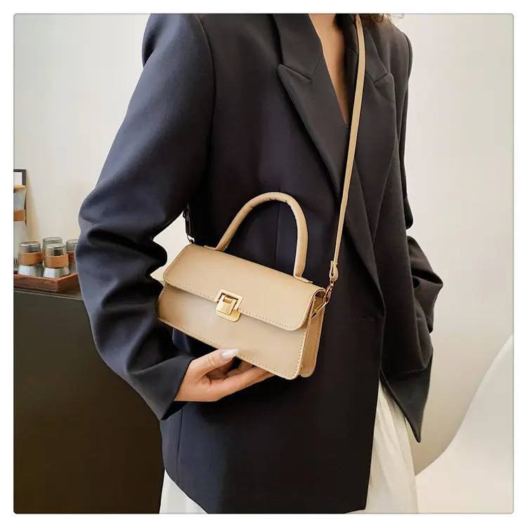 Women's Crossbody Bag Beige Square Lock 2024 — feature 31