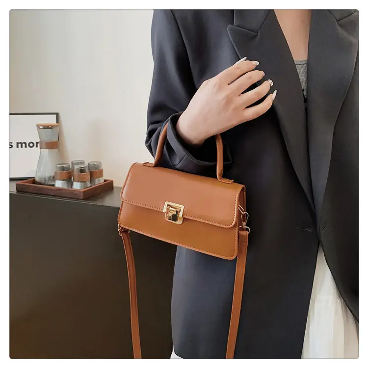 Women's Crossbody Bag Beige Square Lock 2024 — feature 32