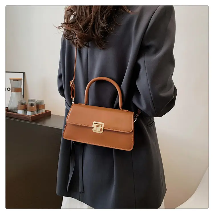 Women's Crossbody Bag Beige Square Lock 2024 — feature 35