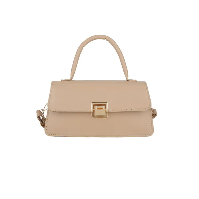 Women's Crossbody Bag Beige Square Lock 2024 - Image 4
