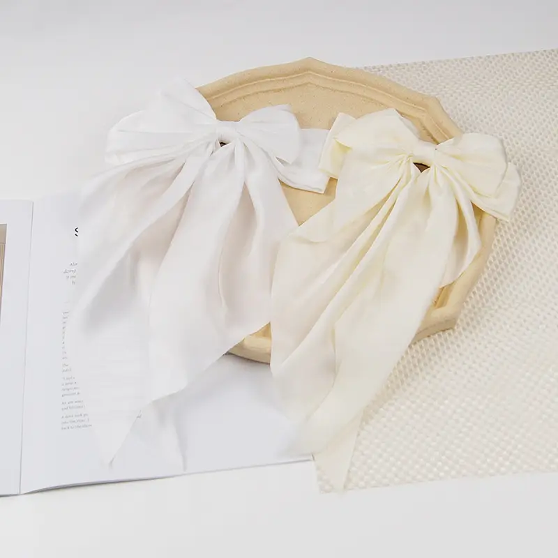 Satin Bow Hairpin for Women Cream High Quality - Image 27