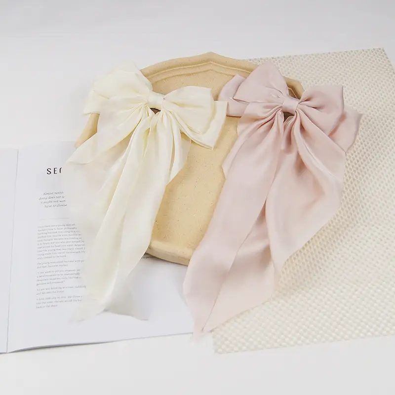 Satin Bow Hairpin for Women Cream High Quality — feature 13
