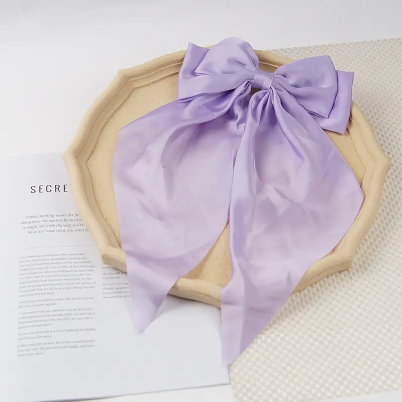 Satin Bow Hairpin for Women Cream High Quality - Image 12
