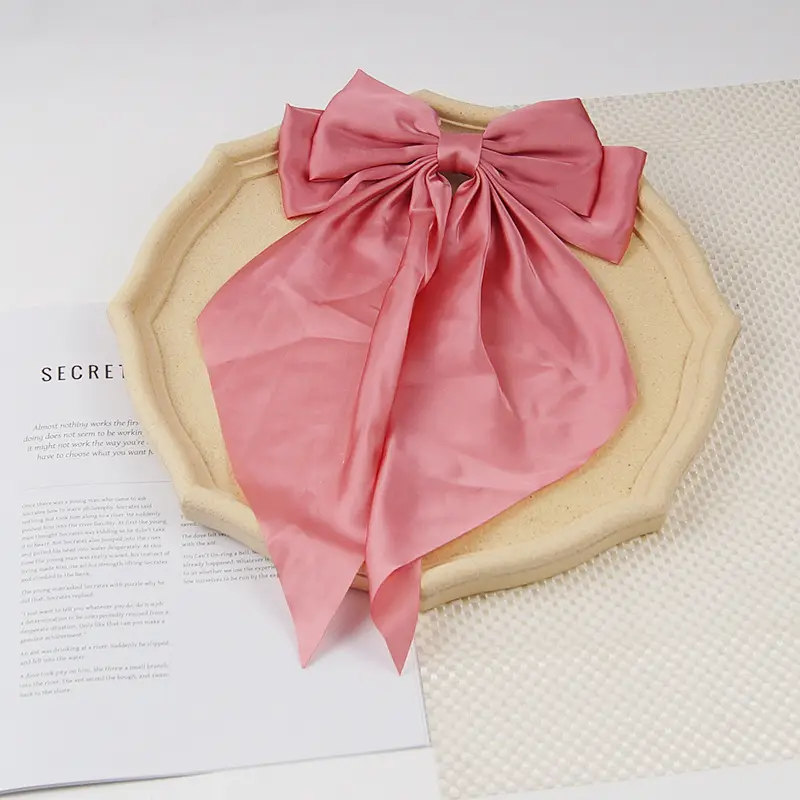 Satin Bow Hairpin for Women Cream High Quality - Image 6