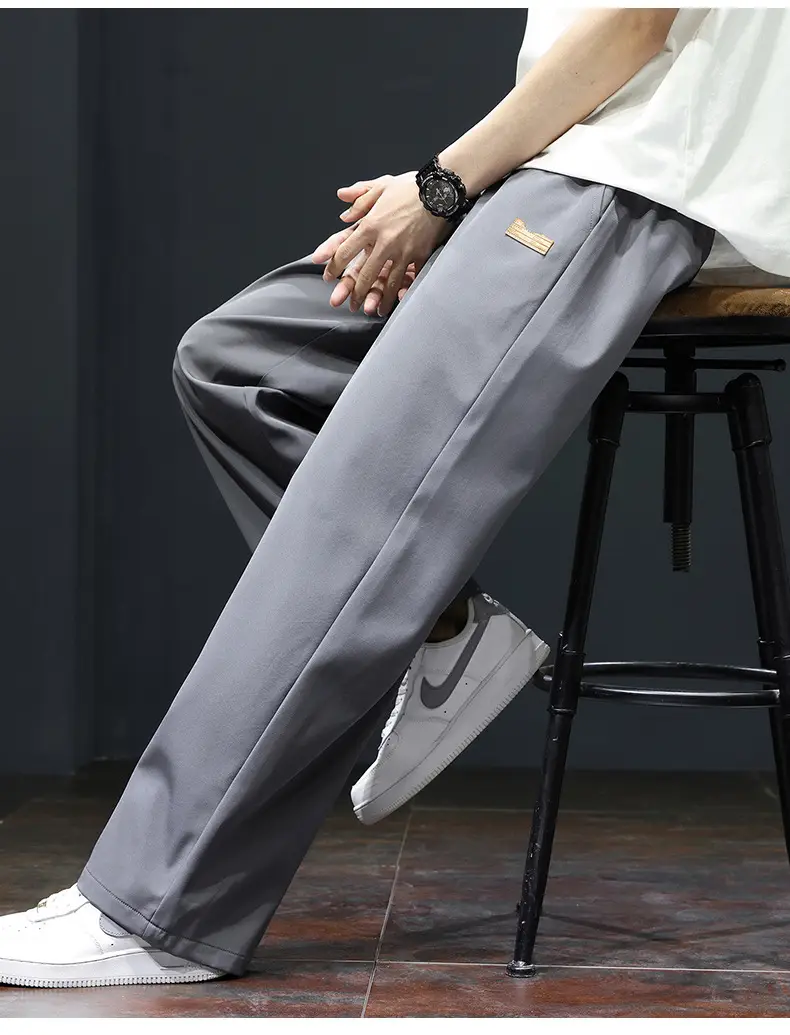 Men's Black Ice Silk Casual Shorts with Yellow Drawstring — feature 21