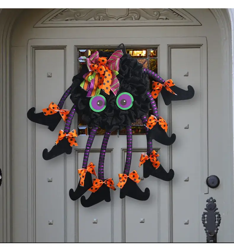Halloween Spider Door Hanging Decor with Bow Accessories — feature 5