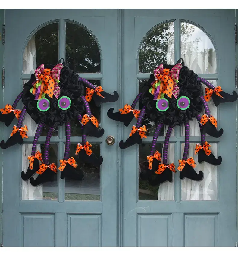 Halloween Spider Door Hanging Decor with Bow Accessories — feature 6