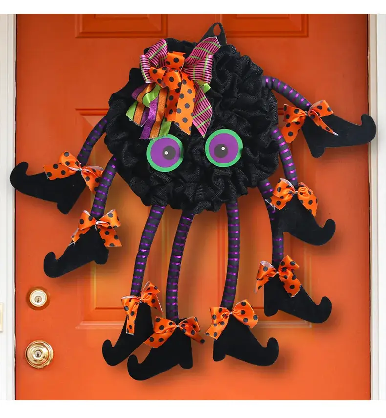 Halloween Spider Door Hanging Decor with Bow Accessories — feature 7