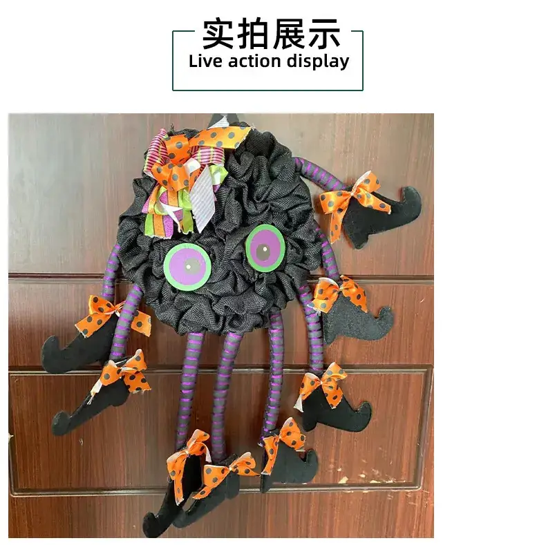 Halloween Spider Door Hanging Decor with Bow Accessories — feature 8
