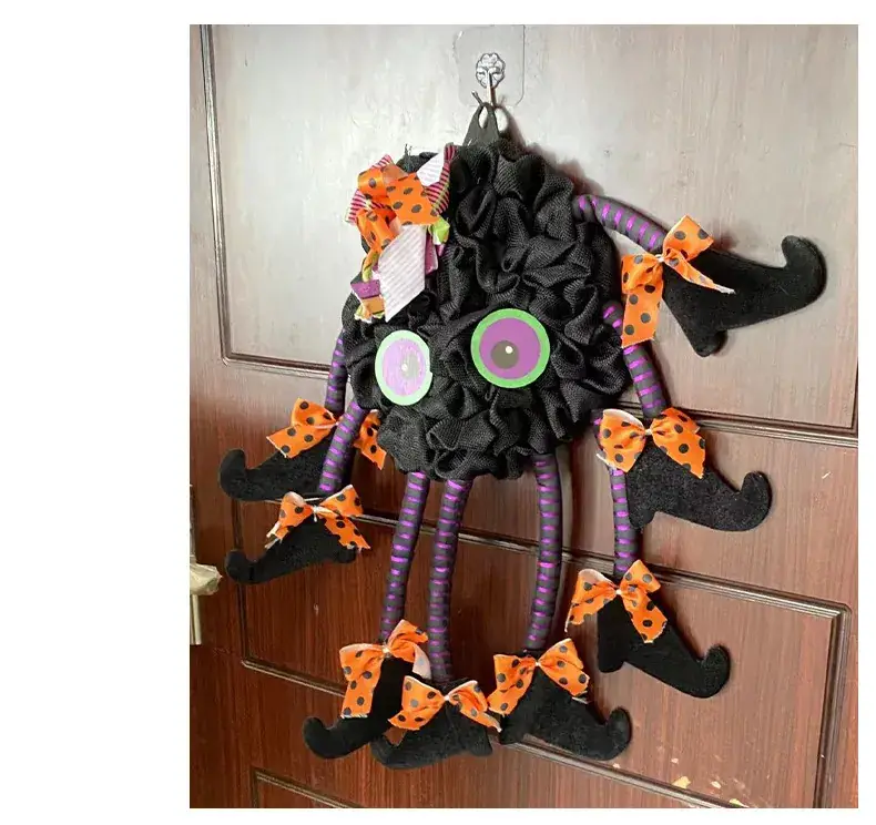 Halloween Spider Door Hanging Decor with Bow Accessories — feature 9
