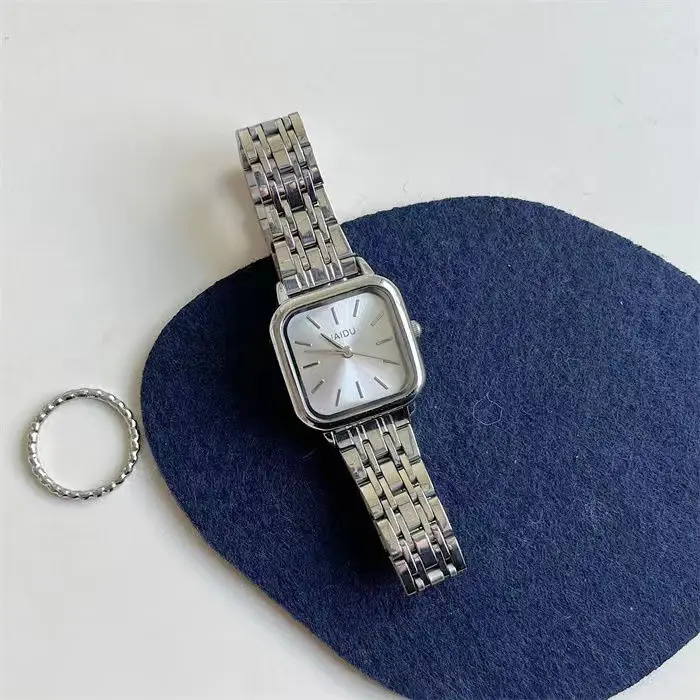 New Fashion Steel Belt Fashion Women's Watch Women's Student Niche Square Dial All-match High-end Quartz Watch