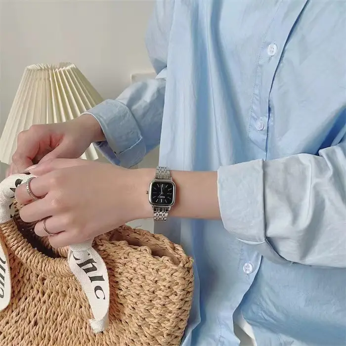 New Fashion Steel Belt Fashion Women's Watch Women's Student Niche Square Dial All-match High-end Quartz Watch