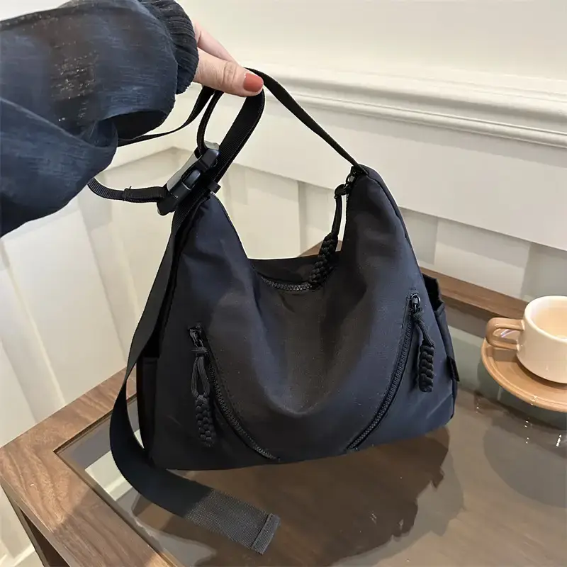 Women's Black Oxford Tote Bag Large Capacity 2024 - Image 3