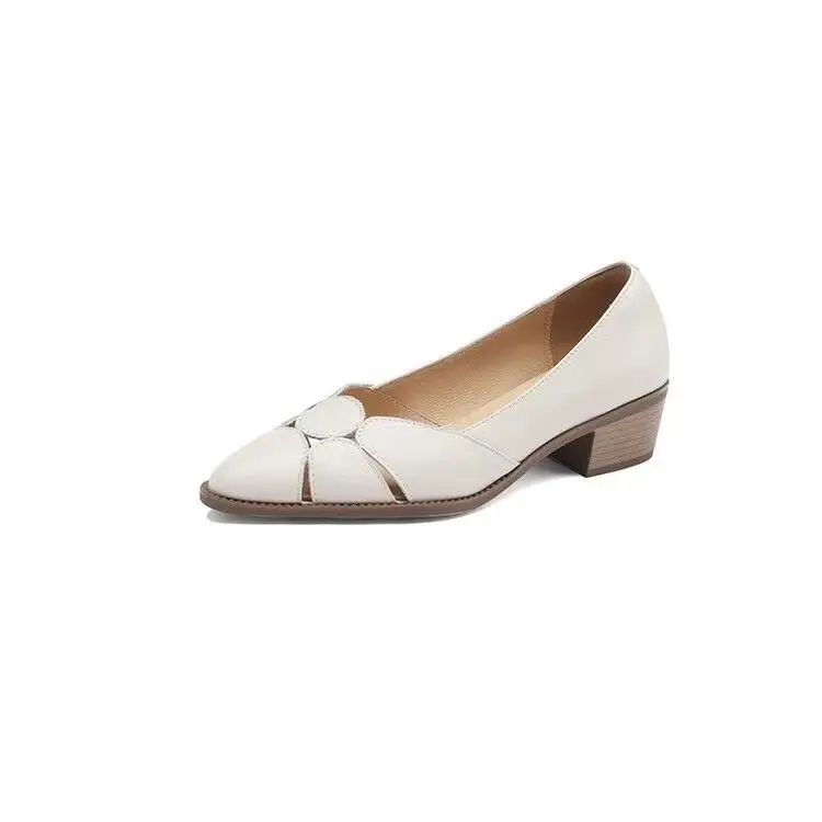 Women's Pointed Heel Slip-On Shoes Beige 2024
