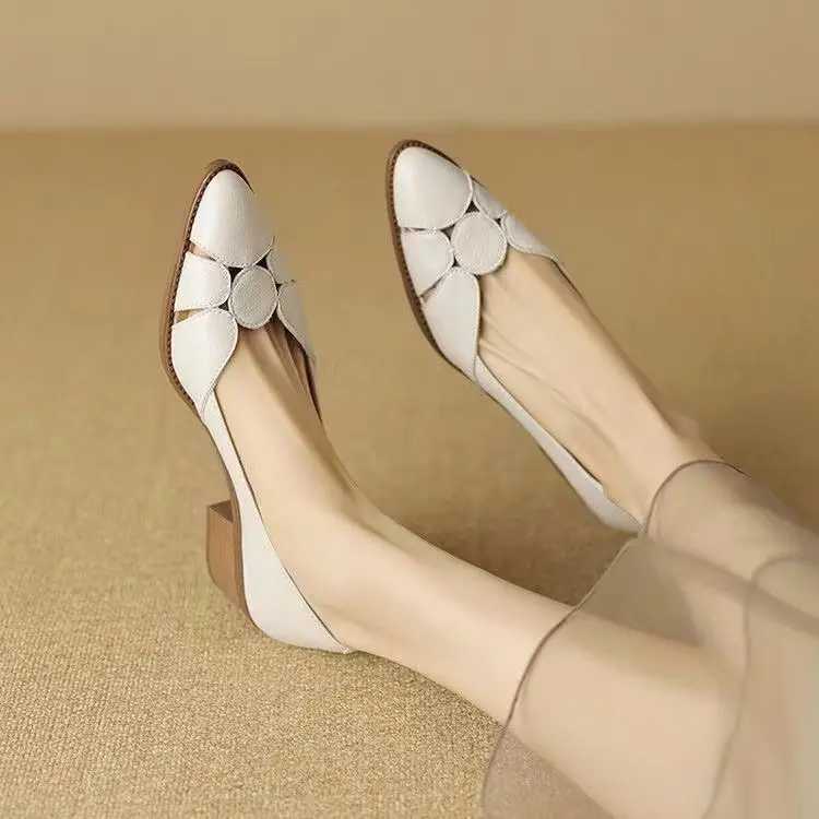 Women's Pointed Heel Slip-On Shoes Beige 2024 — feature 10