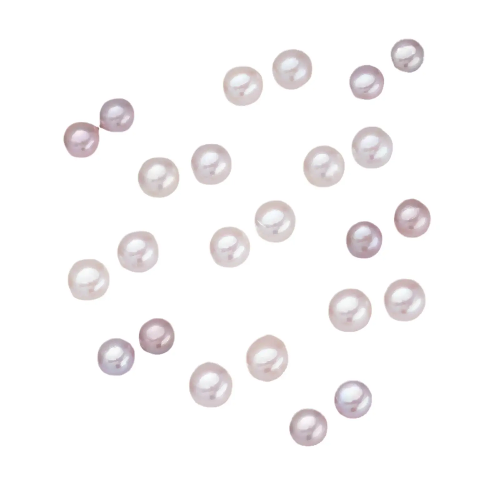 Zhuji Pearl Natural Freshwater Pearl 6-9 White Flat Round 6A Steamed Bread Beads Special Aurora Almost Flawless DIY Ears - Image 5