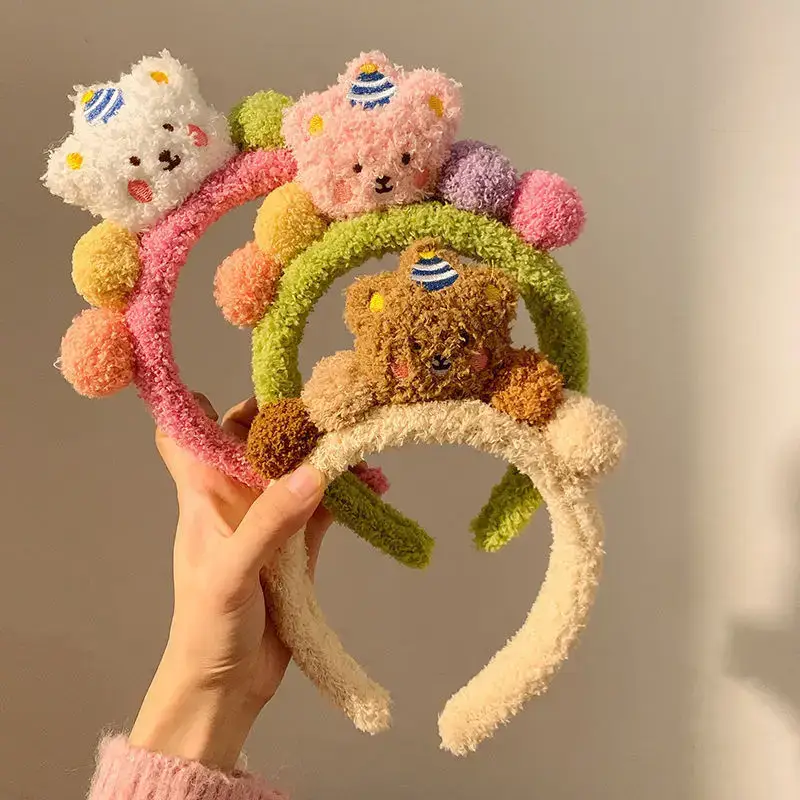 Cute Bear Plush Hair Band for Women