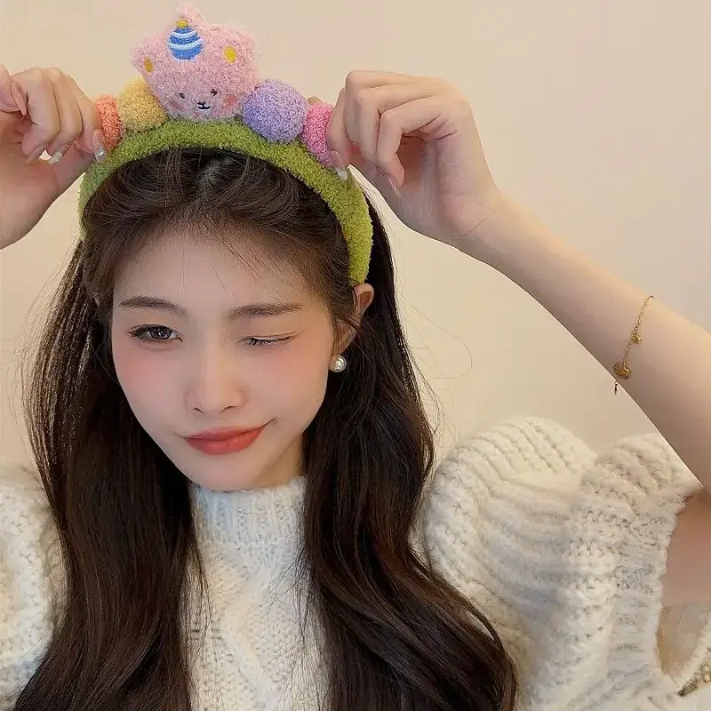 Cute Bear Plush Hair Band for Women