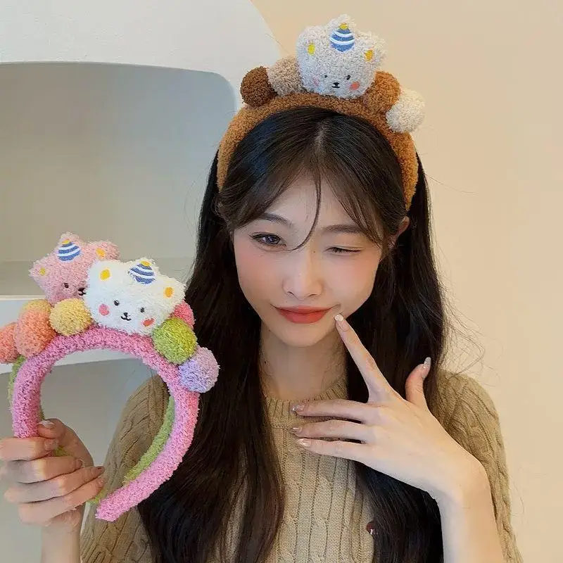 Cute Bear Plush Hair Band for Women — feature 11
