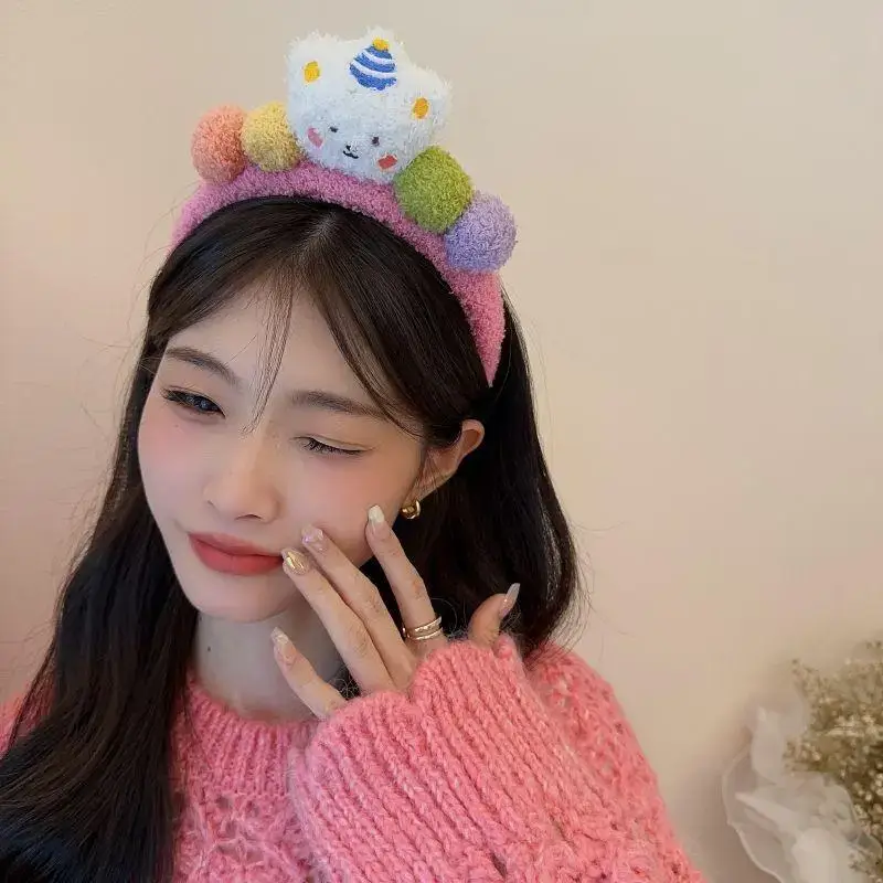 Cute Bear Plush Hair Band for Women — feature 12
