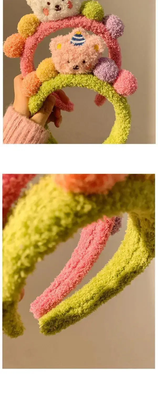 Cute Bear Plush Hair Band for Women — feature 13