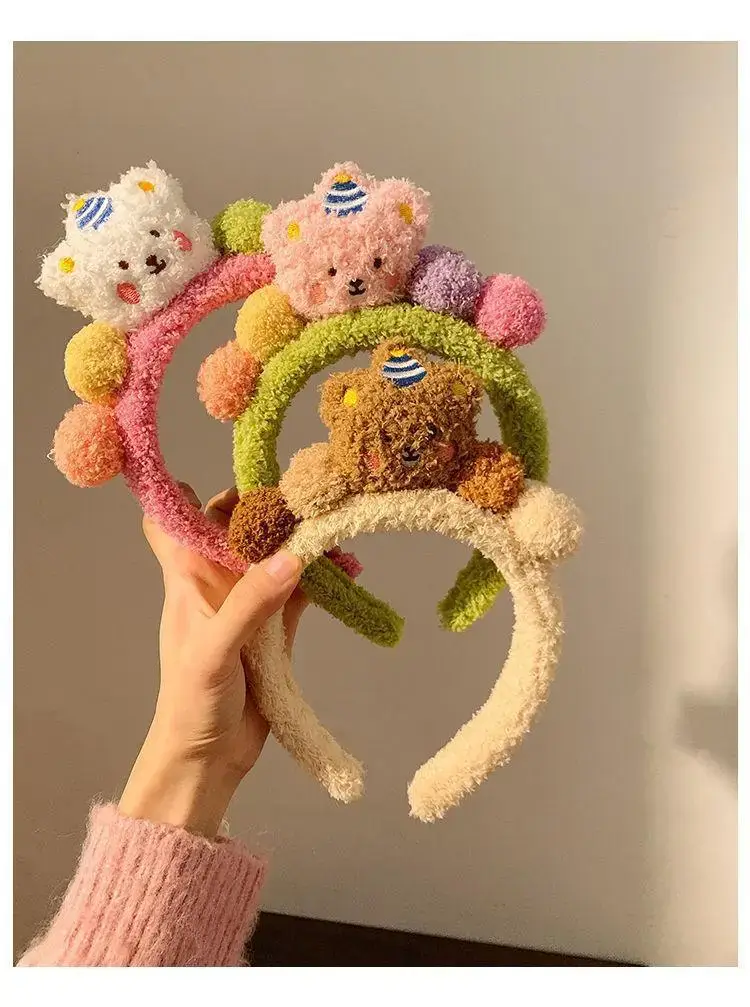 Cute Bear Plush Hair Band for Women — feature 6