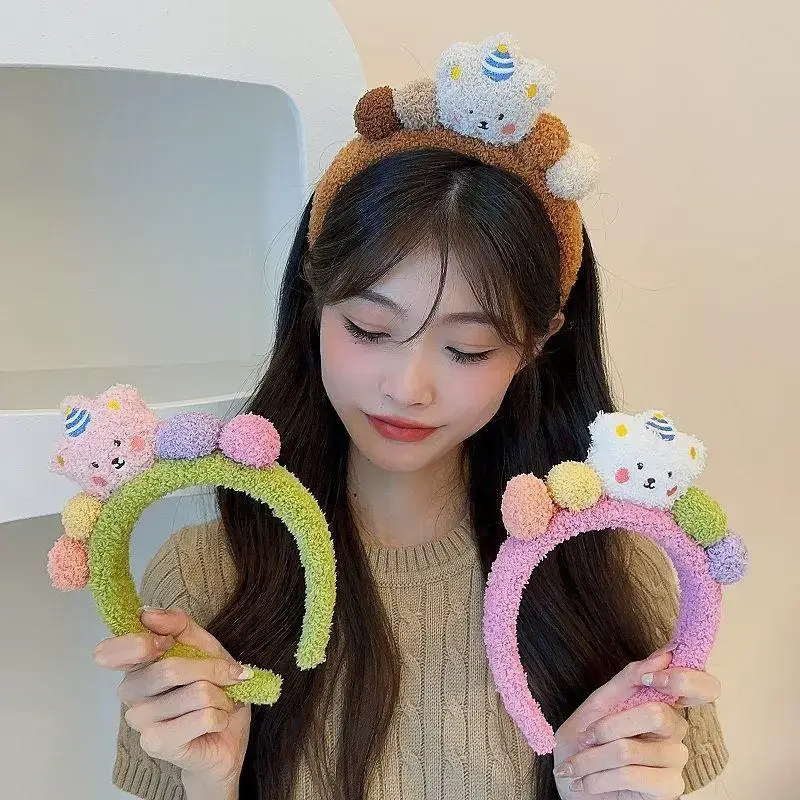 Cute Bear Plush Hair Band for Women — feature 9