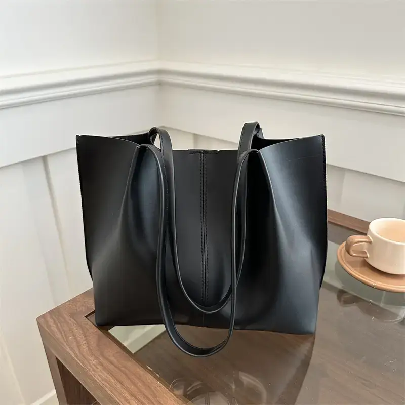 Women's Brown PU Leather Tote Bag 2024 New Fashion - Image 5