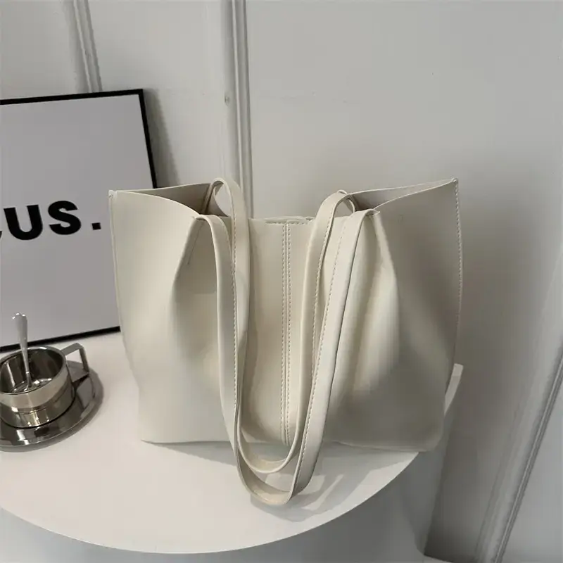 Women's Brown PU Leather Tote Bag 2024 New Fashion - Image 6