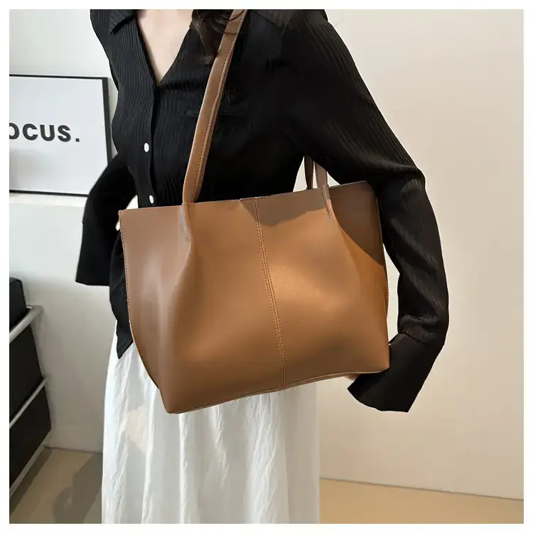 Women's Brown PU Leather Tote Bag 2024 New Fashion β feature 16