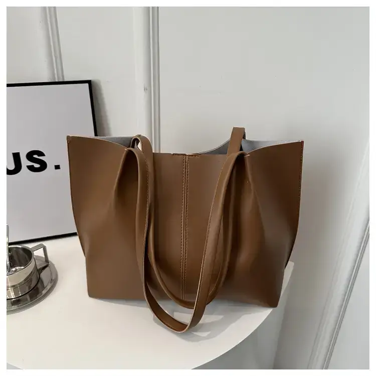 Women's Brown PU Leather Tote Bag 2024 New Fashion β feature 21