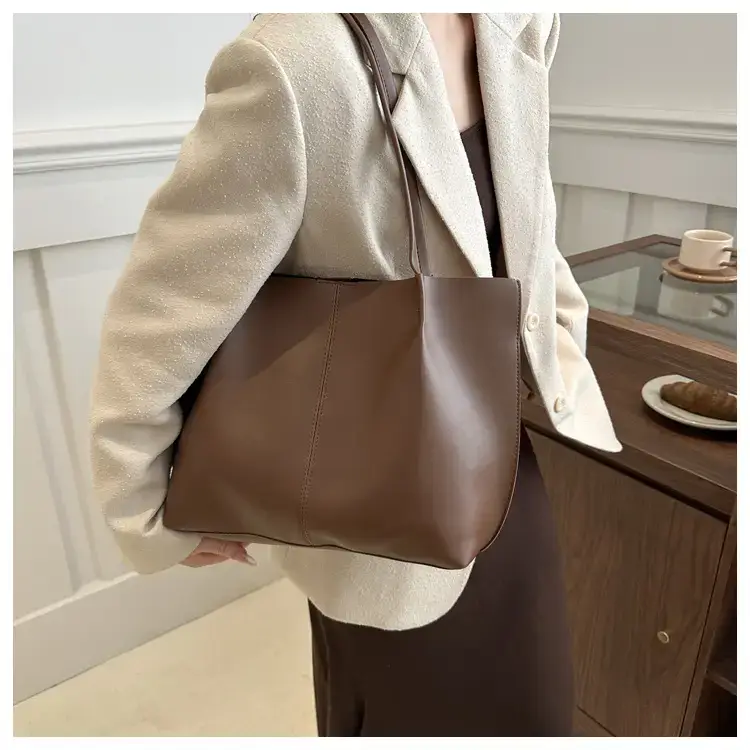 Women's Brown PU Leather Tote Bag 2024 New Fashion β feature 9