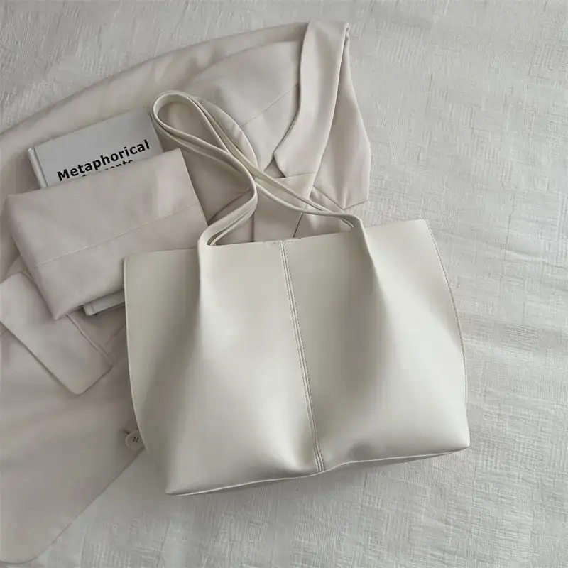 Women's Brown PU Leather Tote Bag 2024 New Fashion - Image 4