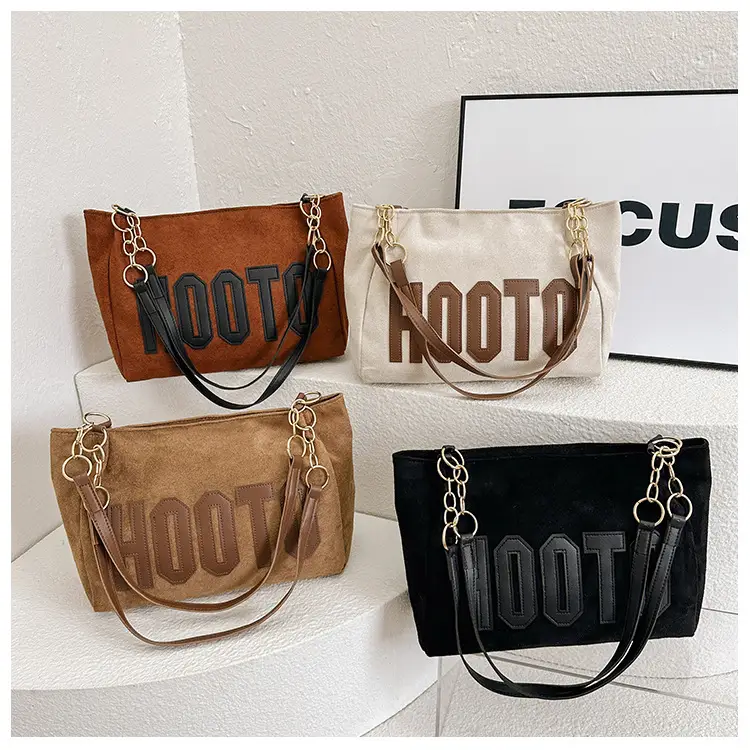 Frosted Deerskin Shoulder Bag Women Large Capacity Vintage Tote - Image 6