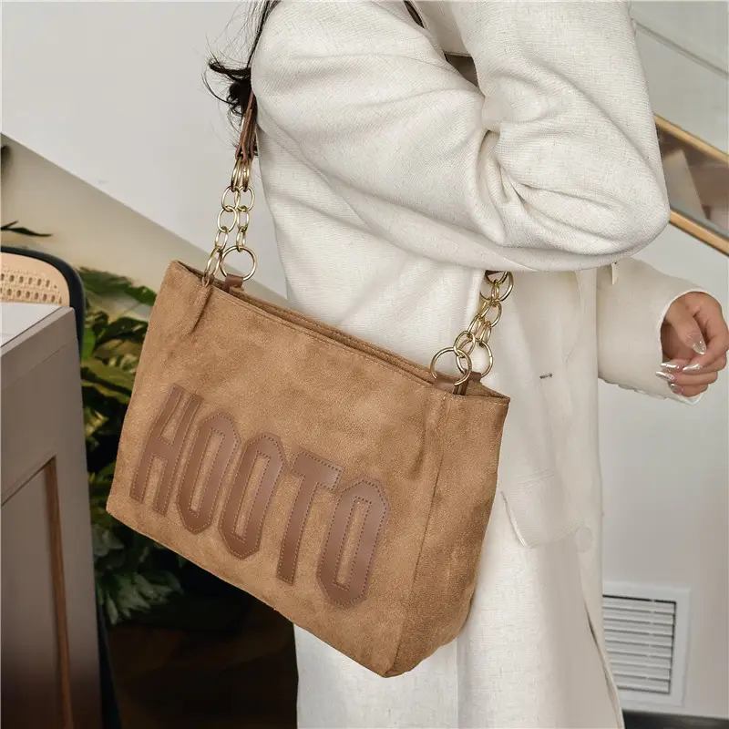 Frosted Deerskin Shoulder Bag Women Large Capacity Vintage Tote - Image 7