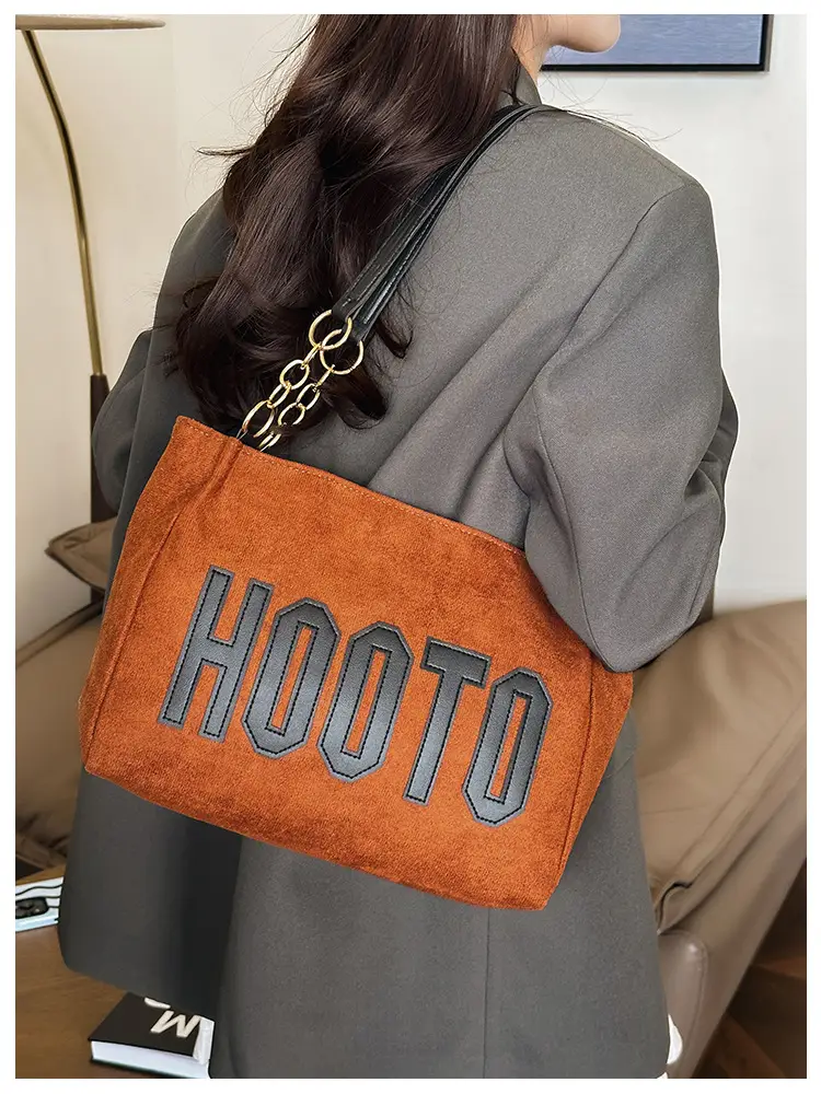 Frosted Deerskin Shoulder Bag Women Large Capacity Vintage Tote — feature 16