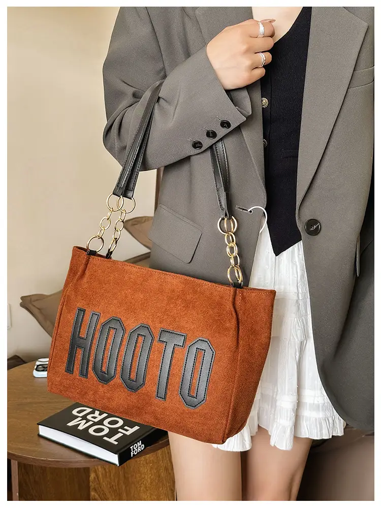 Frosted Deerskin Shoulder Bag Women Large Capacity Vintage Tote — feature 17