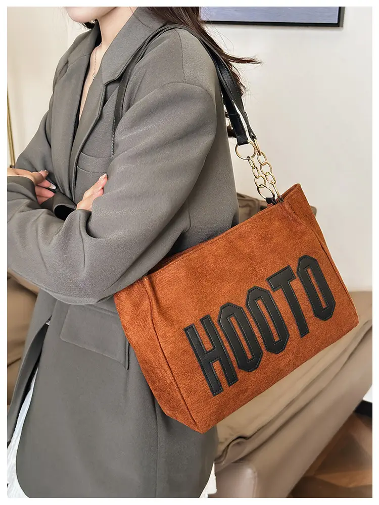 Frosted Deerskin Shoulder Bag Women Large Capacity Vintage Tote — feature 18