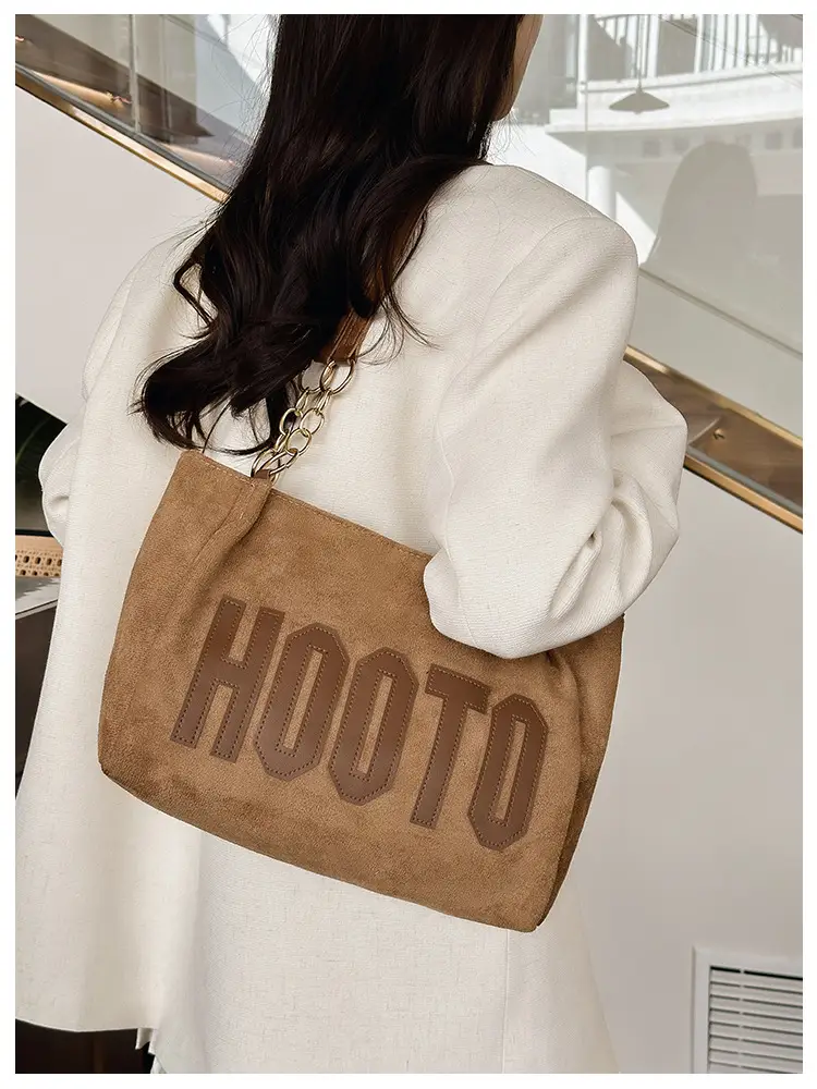Frosted Deerskin Shoulder Bag Women Large Capacity Vintage Tote — feature 24